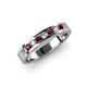 3 - Vanna 2.20 mm Ruby and Diamond 9 Stone Wedding Band 