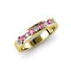 3 - Vanna 2.20 mm Pink Sapphire and Diamond 9 Stone Wedding Band 