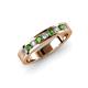 3 - Vanna 2.20 mm Green Garnet and Diamond 9 Stone Wedding Band 