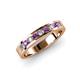 3 - Vanna 2.20 mm Amethyst and Diamond 9 Stone Wedding Band 