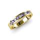 3 - Vanna 2.20 mm Iolite and Diamond 9 Stone Wedding Band 