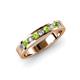 3 - Vanna 2.20 mm Peridot and Diamond 9 Stone Wedding Band 