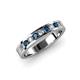 3 - Vanna 2.20 mm Blue and White Diamond 9 Stone Wedding Band 