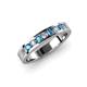 3 - Vanna 2.20 mm London Blue Topaz and Diamond 9 Stone Wedding Band 