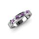 3 - Vanna 2.20 mm Amethyst and Diamond 9 Stone Wedding Band 