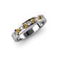 3 - Vanna 2.20 mm Citrine and Diamond 9 Stone Wedding Band 