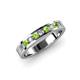 3 - Vanna 2.20 mm Peridot and Diamond 9 Stone Wedding Band 