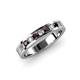 3 - Vanna 2.20 mm Red Garnet and Diamond 9 Stone Wedding Band 