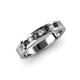 3 - Vanna 2.20 mm Black and White Diamond 9 Stone Wedding Band 