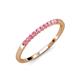4 - Clara 1.80 mm Pink Tourmaline 10 Stone Wedding Band 