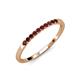 4 - Clara 1.80 mm Red Garnet 10 Stone Wedding Band 