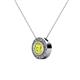 2 - Kitra Yellow and White Diamond Halo Pendant 