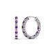 1 - Amara Amethyst and Diamond Hoop Earrings 