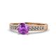 1 - Ronia Classic Amethyst and Diamond Engagement Ring 