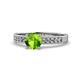 1 - Ronia Classic Peridot and Diamond Engagement Ring 