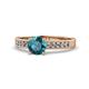 1 - Ronia Classic London Blue Topaz and Diamond Engagement Ring 