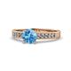 1 - Ronia Classic Blue Topaz and Diamond Engagement Ring 