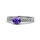 1 - Ronia Classic Iolite and Diamond Engagement Ring 