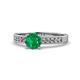 1 - Ronia Classic Emerald and Diamond Engagement Ring 