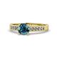 1 - Ronia Classic Blue and White Diamond Engagement Ring 