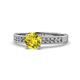 1 - Ronia Classic Yellow and White Diamond Engagement Ring 