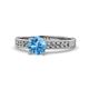 1 - Ronia Classic Blue Topaz and Diamond Engagement Ring 