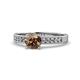1 - Ronia Classic Smoky Quartz and Diamond Engagement Ring 