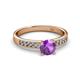 2 - Ronia Classic Amethyst and Diamond Engagement Ring 