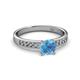 2 - Ronia Classic Blue Topaz and Diamond Engagement Ring 
