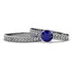 1 - Ronia 1.81 ctw Classic Blue Sapphire (6.00 mm) Accented Lab Grown Diamonds Bridal Set Ring  