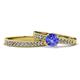 1 - Ronia 1.58 ctw Classic Tanzanite (6.50 mm) Accented Lab Grown Diamonds Bridal Set Ring  