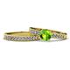 1 - Ronia 1.76 ctw Classic Peridot (6.50 mm) Accented Lab Grown Diamonds Bridal Set Ring  