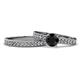 1 - Ronia 1.66 ctw Classic Black Diamond (6.00 mm) Accented Lab Grown Diamonds Bridal Set Ring  