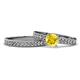 1 - Ronia 1.61 ctw Classic Yellow Sapphire (6.00 mm) Accented Lab Grown Diamonds Bridal Set Ring  