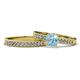 1 - Ronia 1.53 ctw Classic Aquamarine (6.50 mm) Accented Lab Grown Diamonds Bridal Set Ring  