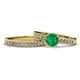 1 - Ronia 1.46 ctw Classic Emerald (6.00 mm) Accented Lab Grown Diamonds Bridal Set Ring  