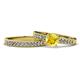 1 - Ronia 1.61 ctw Classic Yellow Sapphire (6.00 mm) Accented Lab Grown Diamonds Bridal Set Ring  