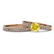 1 - Ronia 1.61 ctw Classic Yellow Sapphire (6.00 mm) Accented Lab Grown Diamonds Bridal Set Ring  