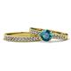 1 - Ronia 1.61 ctw Classic London Blue Topaz (6.50 mm) Accented Lab Grown Diamonds Bridal Set Ring  