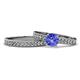 1 - Ronia 1.58 ctw Classic Tanzanite (6.50 mm) Accented Lab Grown Diamonds Bridal Set Ring  