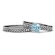 1 - Ronia 1.53 ctw Classic Aquamarine (6.50 mm) Accented Lab Grown Diamonds Bridal Set Ring  