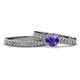 1 - Ronia 1.46 ctw Classic Iolite (6.50 mm) Accented Lab Grown Diamonds Bridal Set Ring  