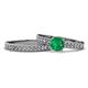 1 - Ronia 1.46 ctw Classic Emerald (6.00 mm) Accented Lab Grown Diamonds Bridal Set Ring  