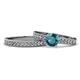 1 - Ronia 1.61 ctw Classic London Blue Topaz (6.50 mm) Accented Lab Grown Diamonds Bridal Set Ring  