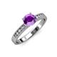 3 - Ronia Classic Amethyst and Diamond Engagement Ring 