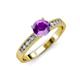 3 - Ronia Classic Amethyst and Diamond Engagement Ring 