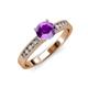 3 - Ronia Classic Amethyst and Diamond Engagement Ring 