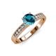 3 - Ronia Classic London Blue Topaz and Diamond Engagement Ring 