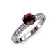 3 - Ronia Classic Red Garnet and Diamond Engagement Ring 