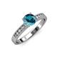 3 - Ronia Classic London Blue Topaz and Diamond Engagement Ring 